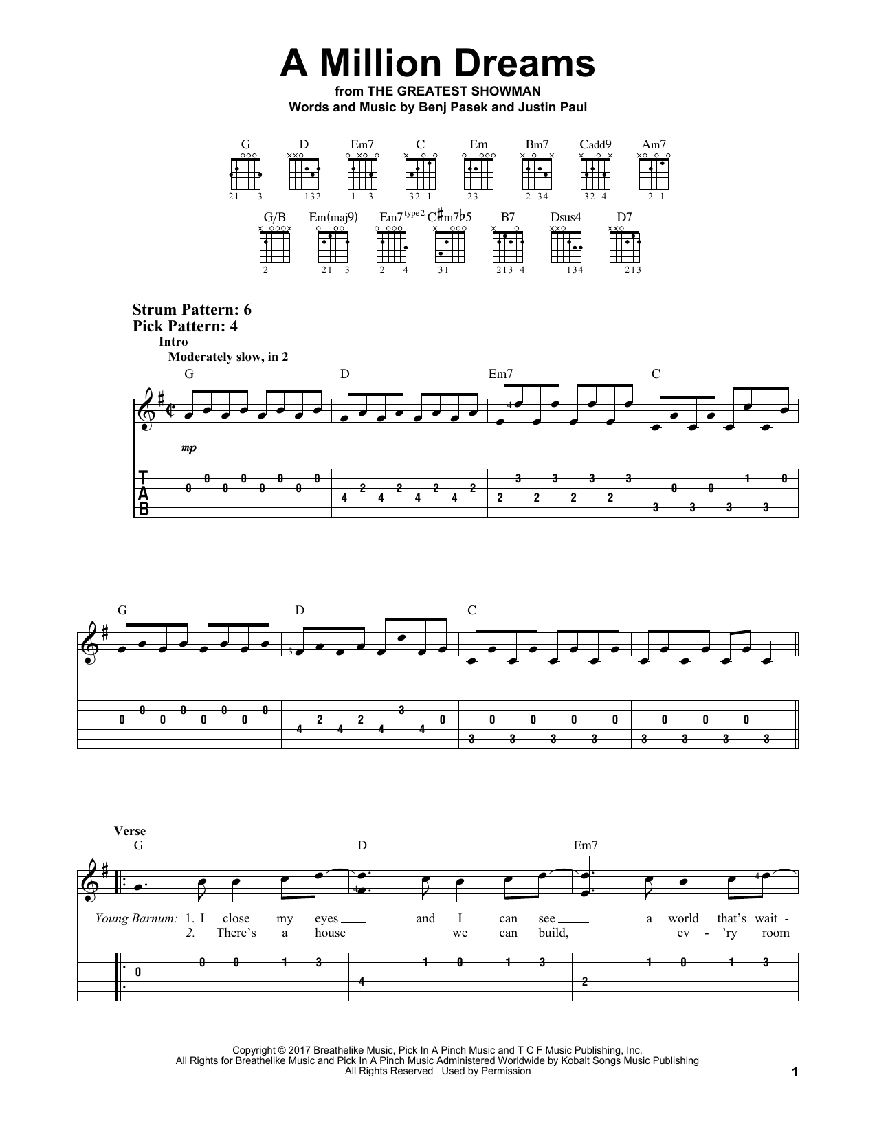 Product gallery: Page 1 of 1 A Million Dreams (from The Greatest Showman), Pasek & Paul