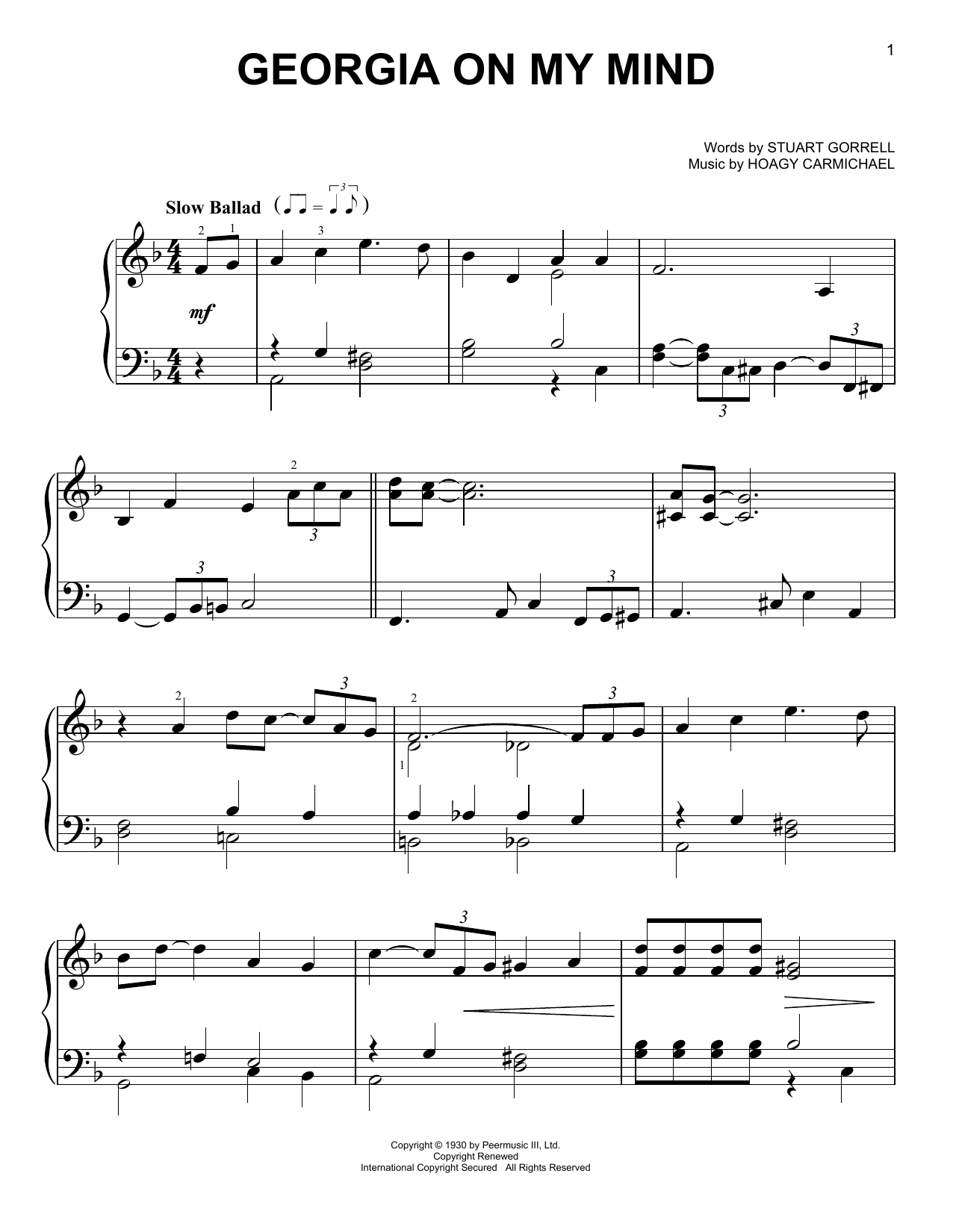 Product gallery: Page 1 of 1 Georgia On My Mind, Hoagy Carmichael