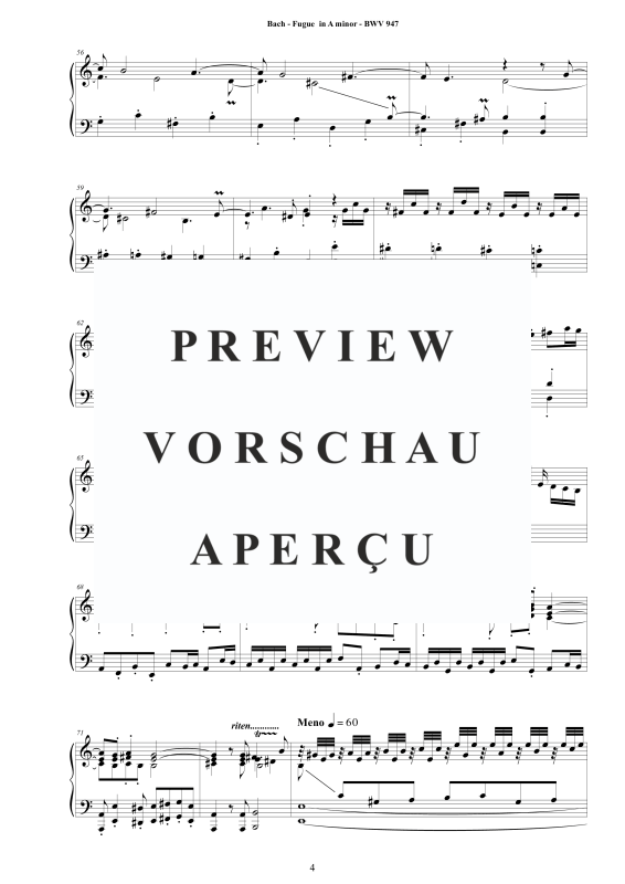 Produktgalerie: Seite 5 von 9 Fuge in A-Moll BWV 561b, , Klavier Solo