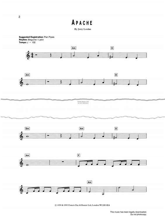 Produktgalerie: Seite 1 von 1 Apache, Jerry Lordan, Keyboard