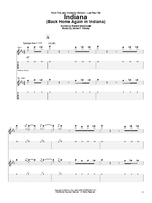 Produktbild zu: Indiana (Back Home Again In Indiana)