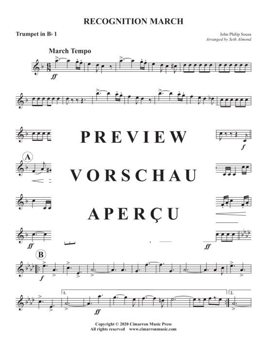 Produktgalerie: Seite 8 von 17 Recognition March , , (Blechbläser Quintett)