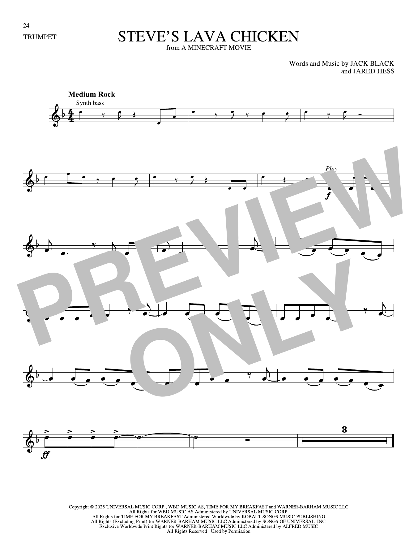 Produktgalerie: Seite 1 von 1 Steve's Lava Chicken (from A Minecraft Movie), Jack Black, Trompete