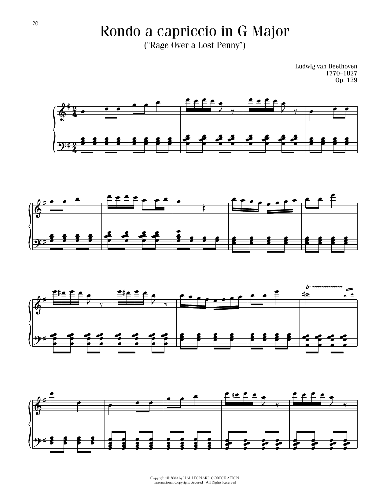 Product picture to: Rondo A Capriccio In Hungarian Style, Op. 129