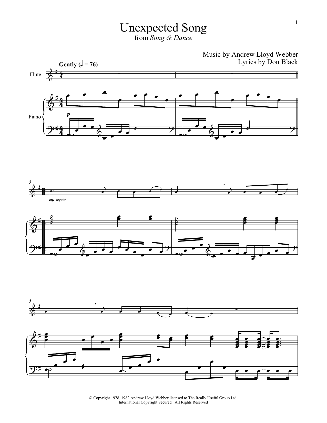 Product picture to: Unexpected Song (from Song & Dance)