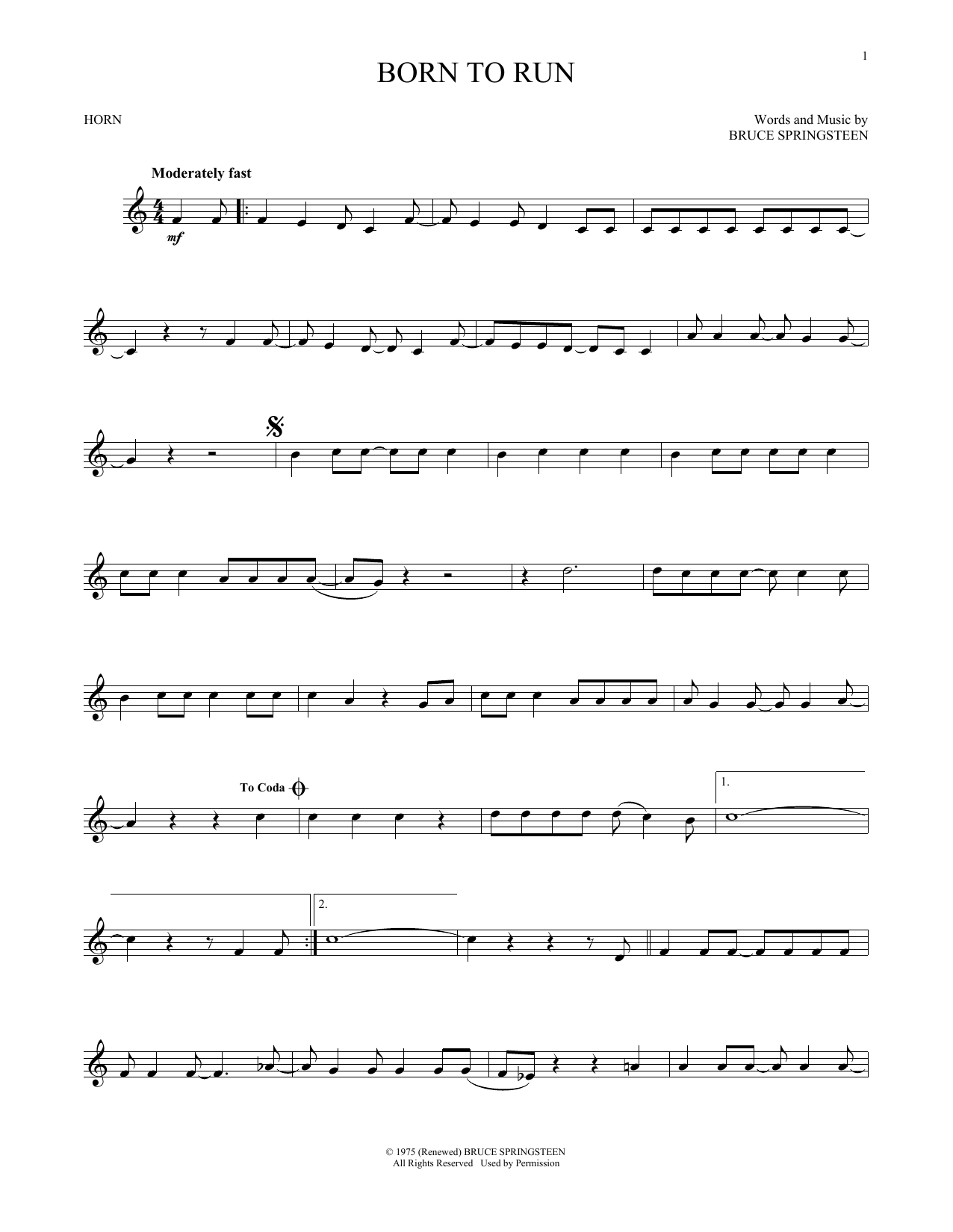 Produktgalerie: Seite 1 von 1 Born To Run, Bruce Springsteen, Horn