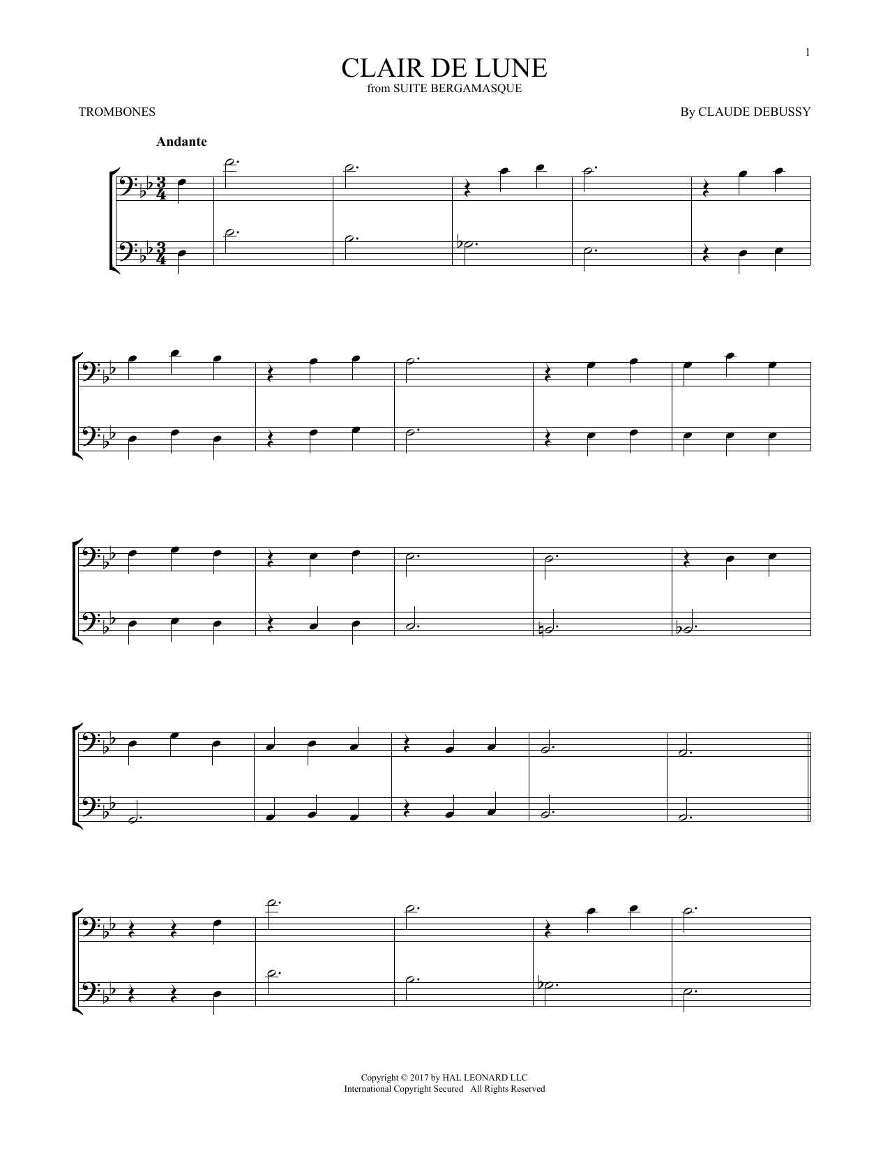 Product gallery: Page 1 of 1 Clair De Lune, Claude Debussy