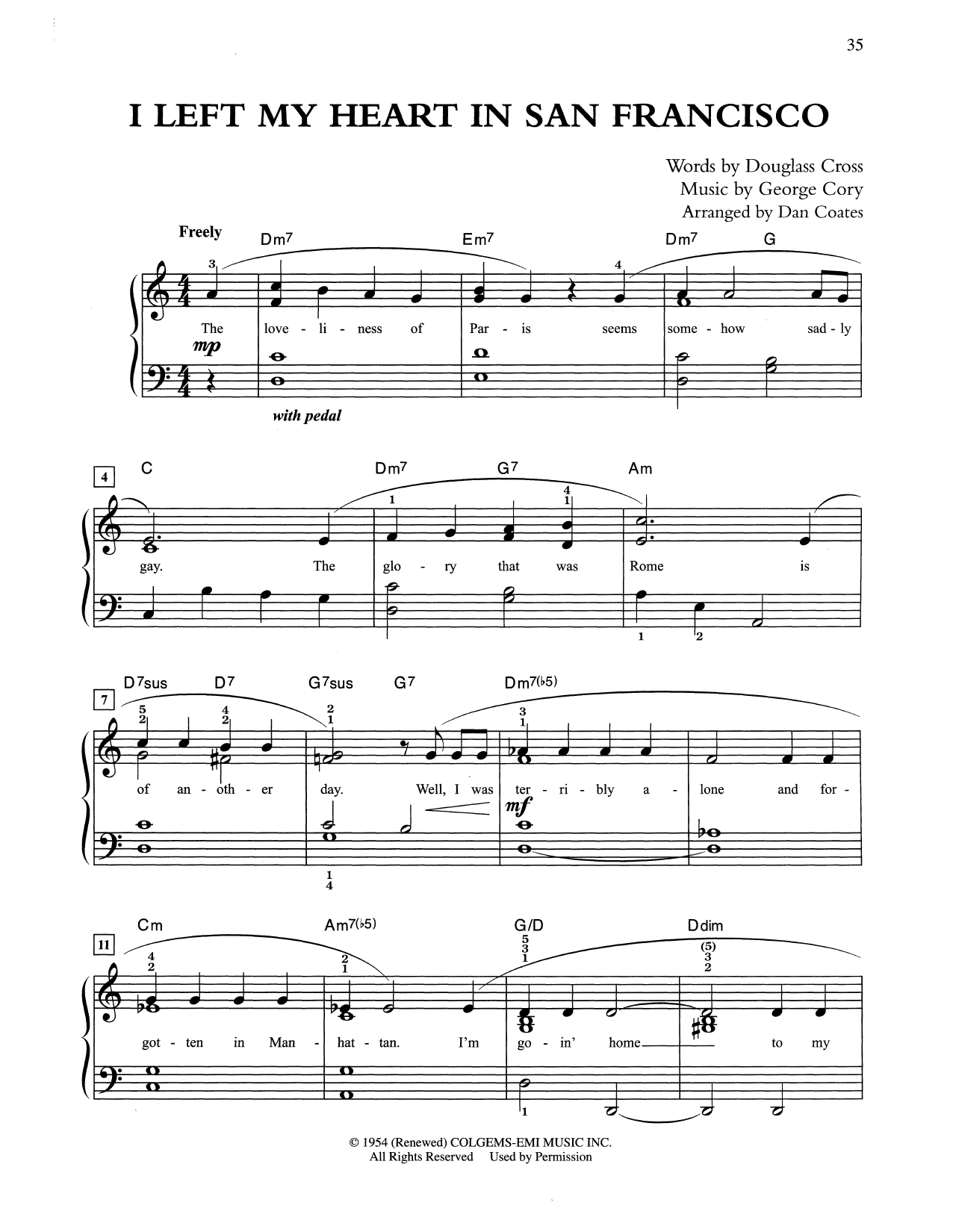 Produktbild zu: I Left My Heart In San Francisco (arr. Dan Coates)
