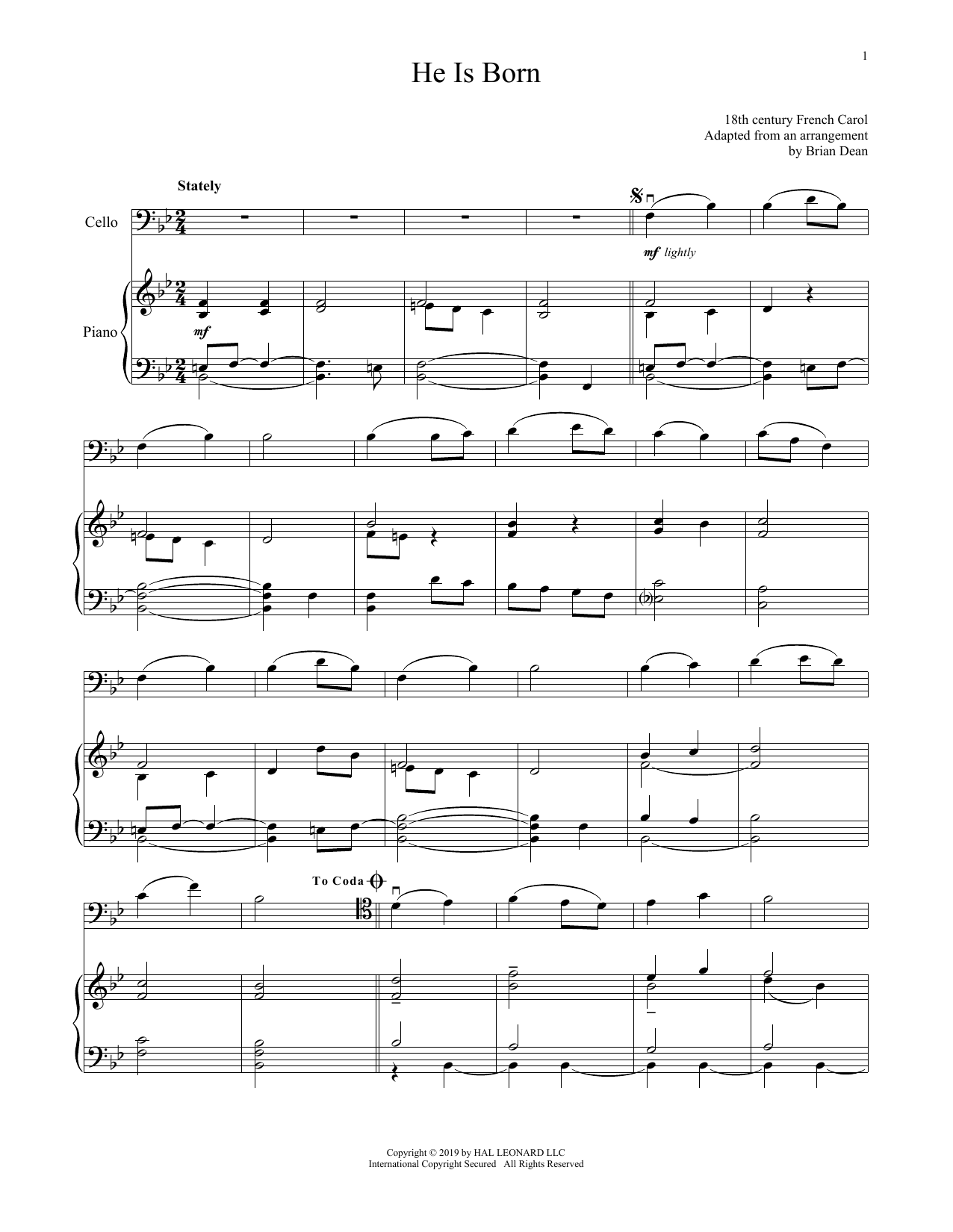 Produktgalerie: Seite 1 von 1 He Is Born, Traditional French Carol, Klavier, Violoncello