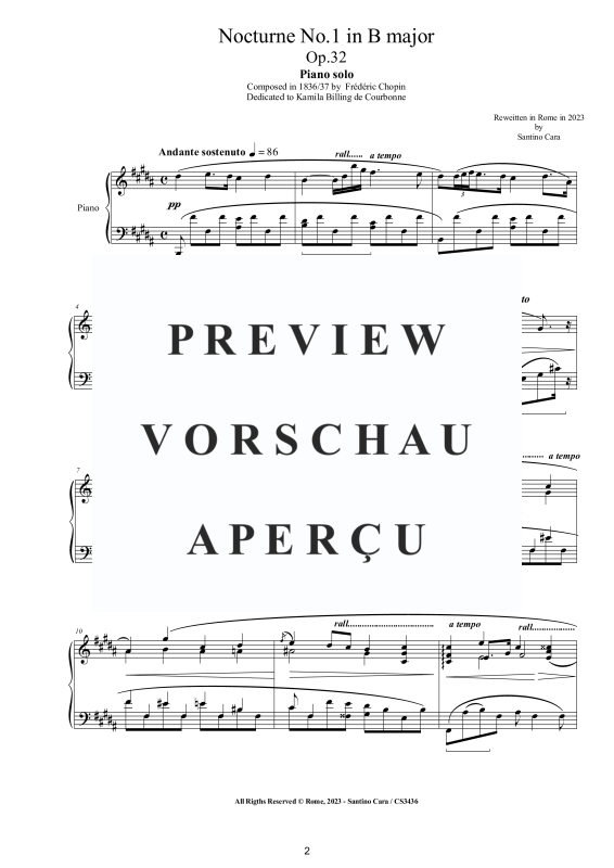 Produktgalerie: Seite 3 von 7 Nocturne Nr. 1 H-Dur Op. 32, , Klavier Solo