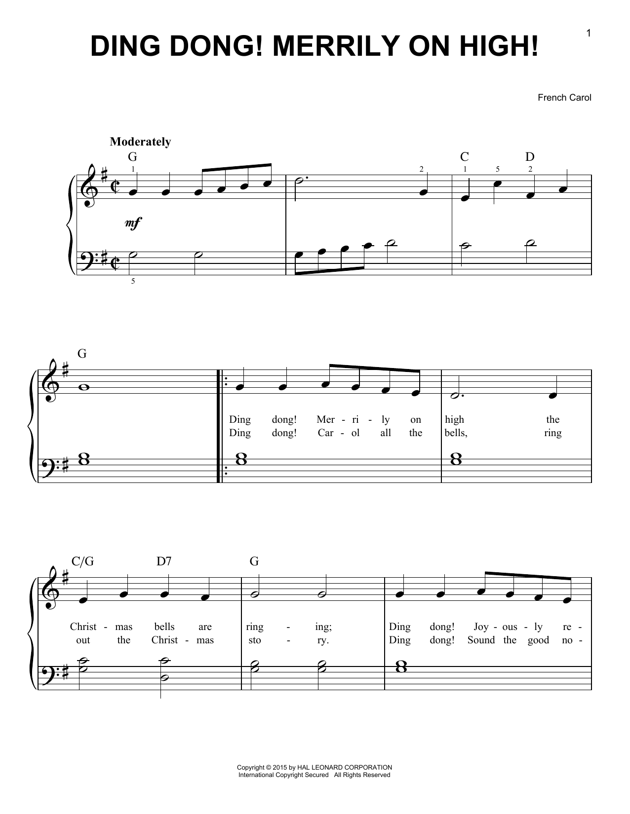 Produktgalerie: Seite 1 von 1 Ding Dong! Merrily On High!, French Carol, Klavier