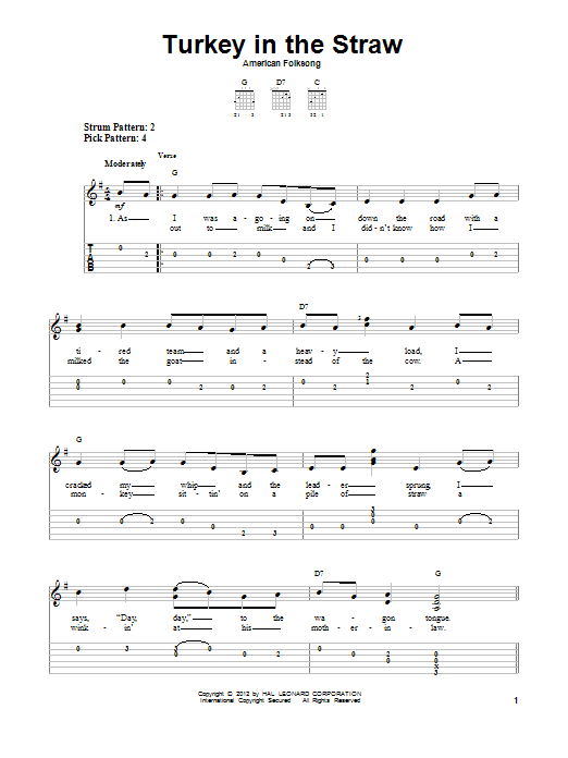 Product gallery: Page 1 of 1 Turkey In The Straw, American Folk Song
