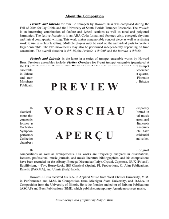 gallery: Prelude and Intrada , , (4 Trompeten in B oder Ensemble)