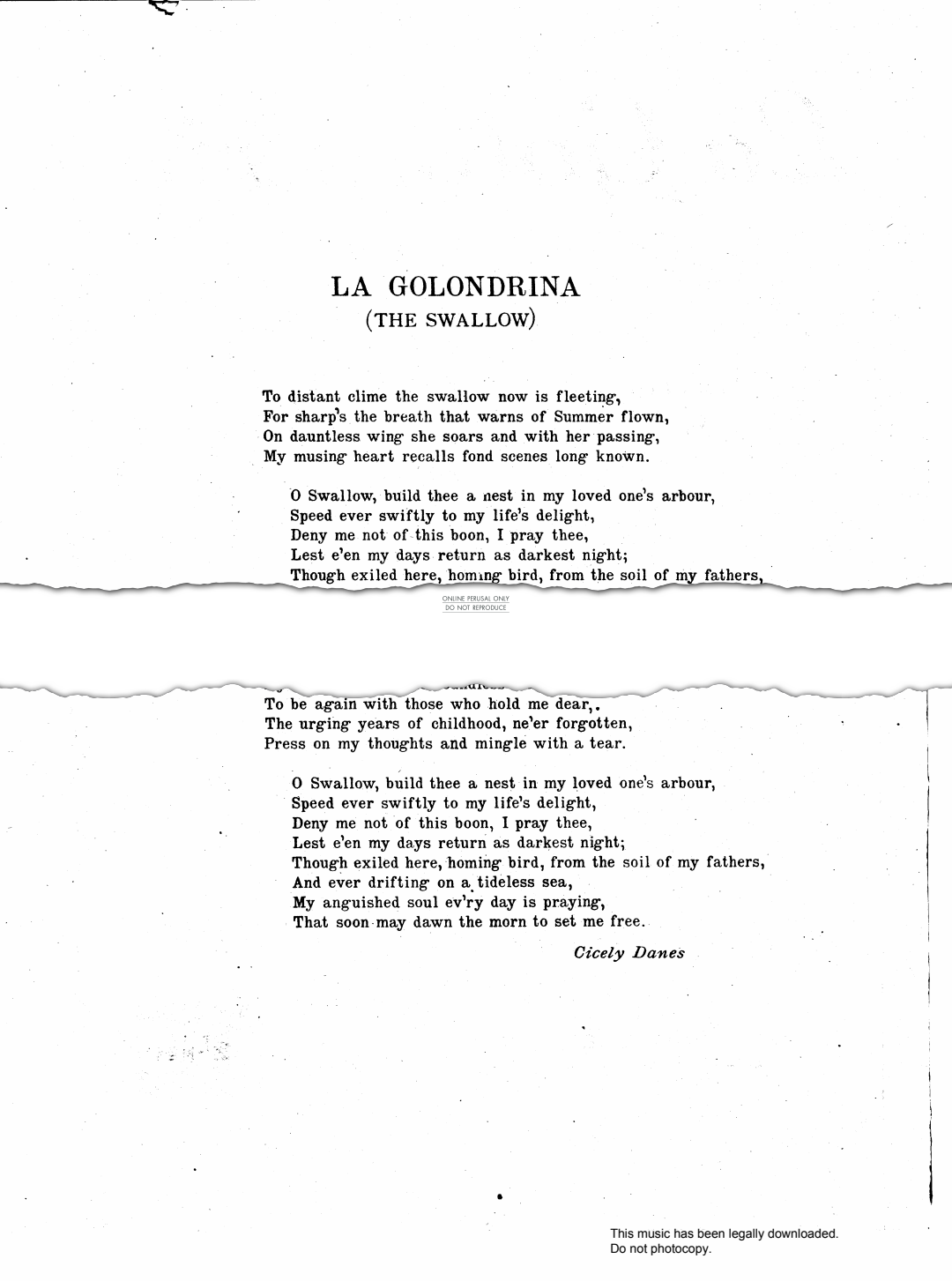 Product picture to: La Golondrina (The Swallow)