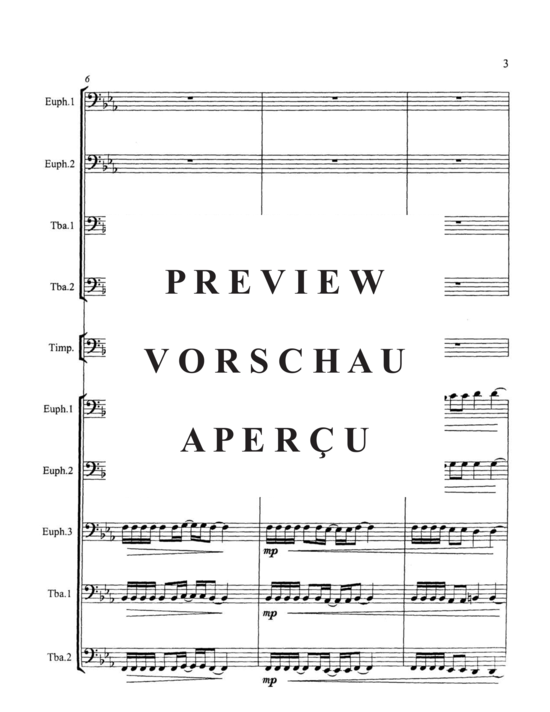 Produktgalerie: Seite 5 von 21 Fanfare and Song , , (Tuba Ensemble für SoloTuba Quartett EETT, Pauken + Tuba Quintett)