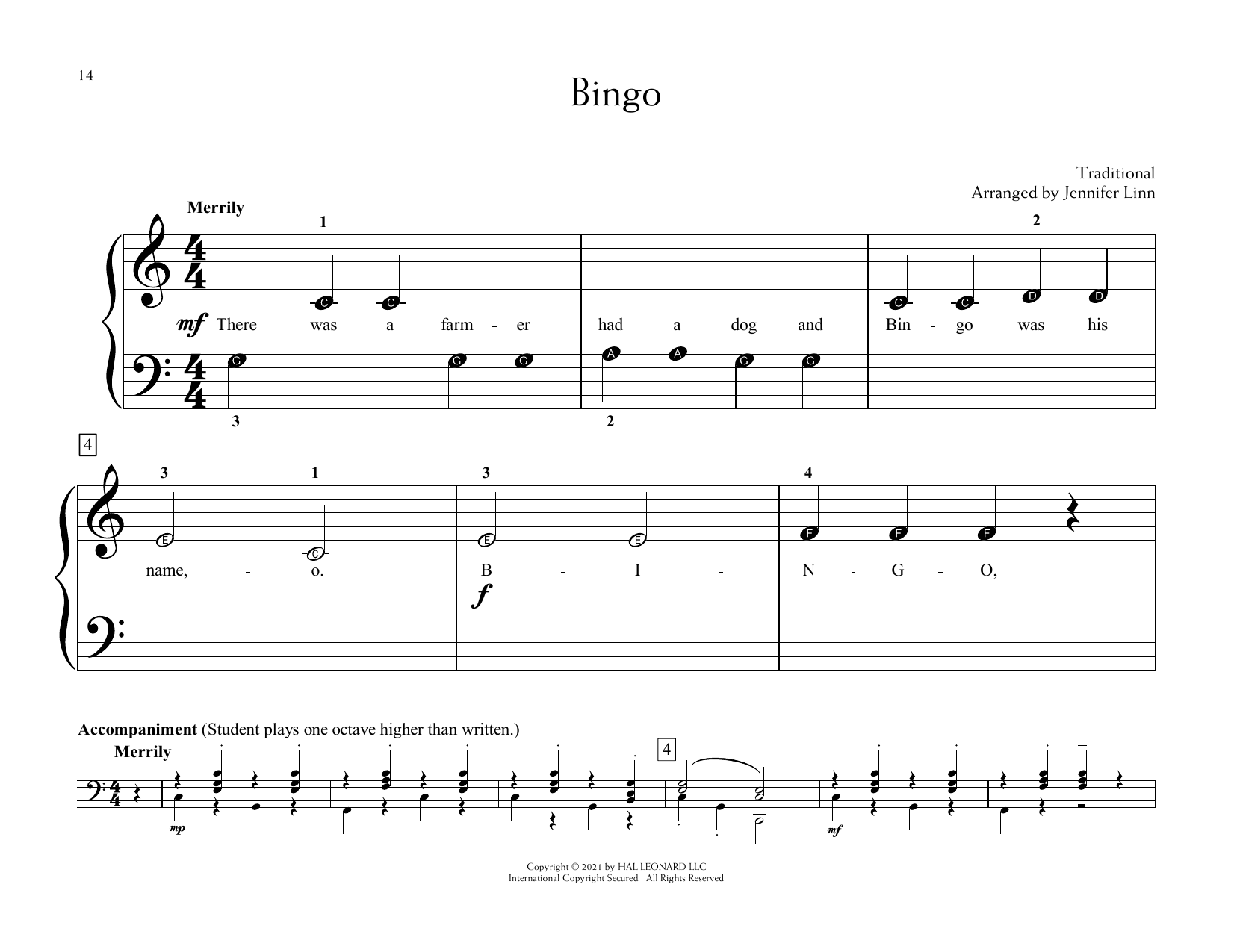 Produktbild zu: Bingo (arr. Jennifer Linn)