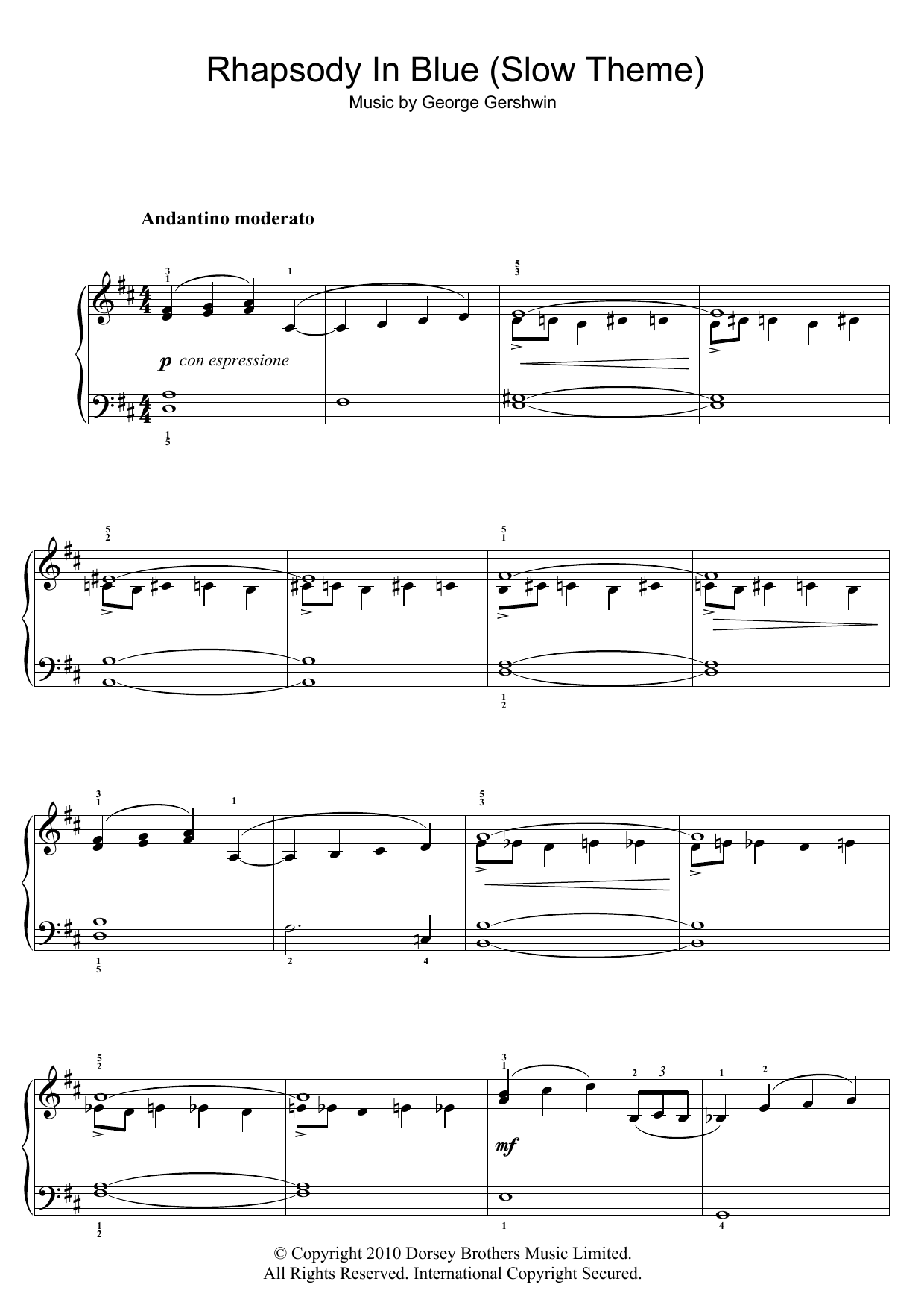 Produktbild zu: Rhapsody In Blue (Slow Theme)