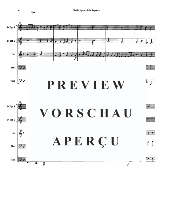 Produktgalerie: Seite 6 von 11 Battle Hymn of the Republic, , Blechbläserquintett