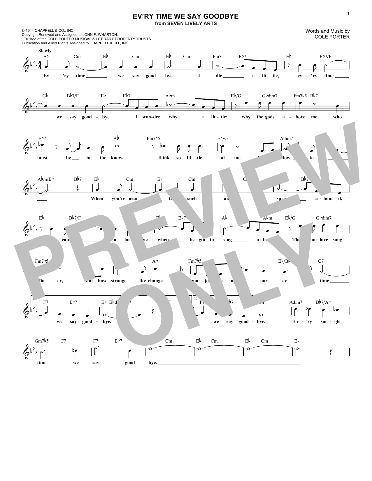 Produktbild zu: Ev'ry Time We Say Goodbye