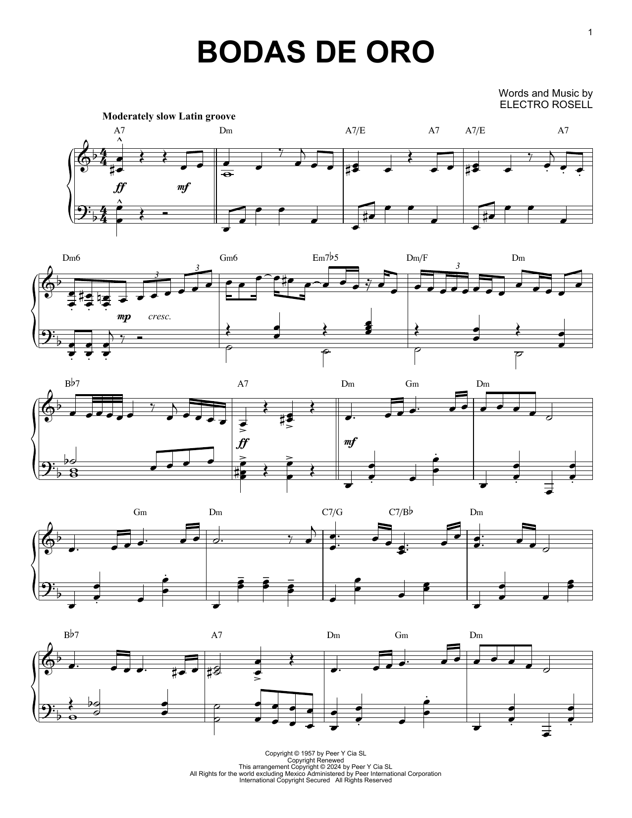 Produktbild zu: Bodas de Oro (arr. Brent Edstrom)