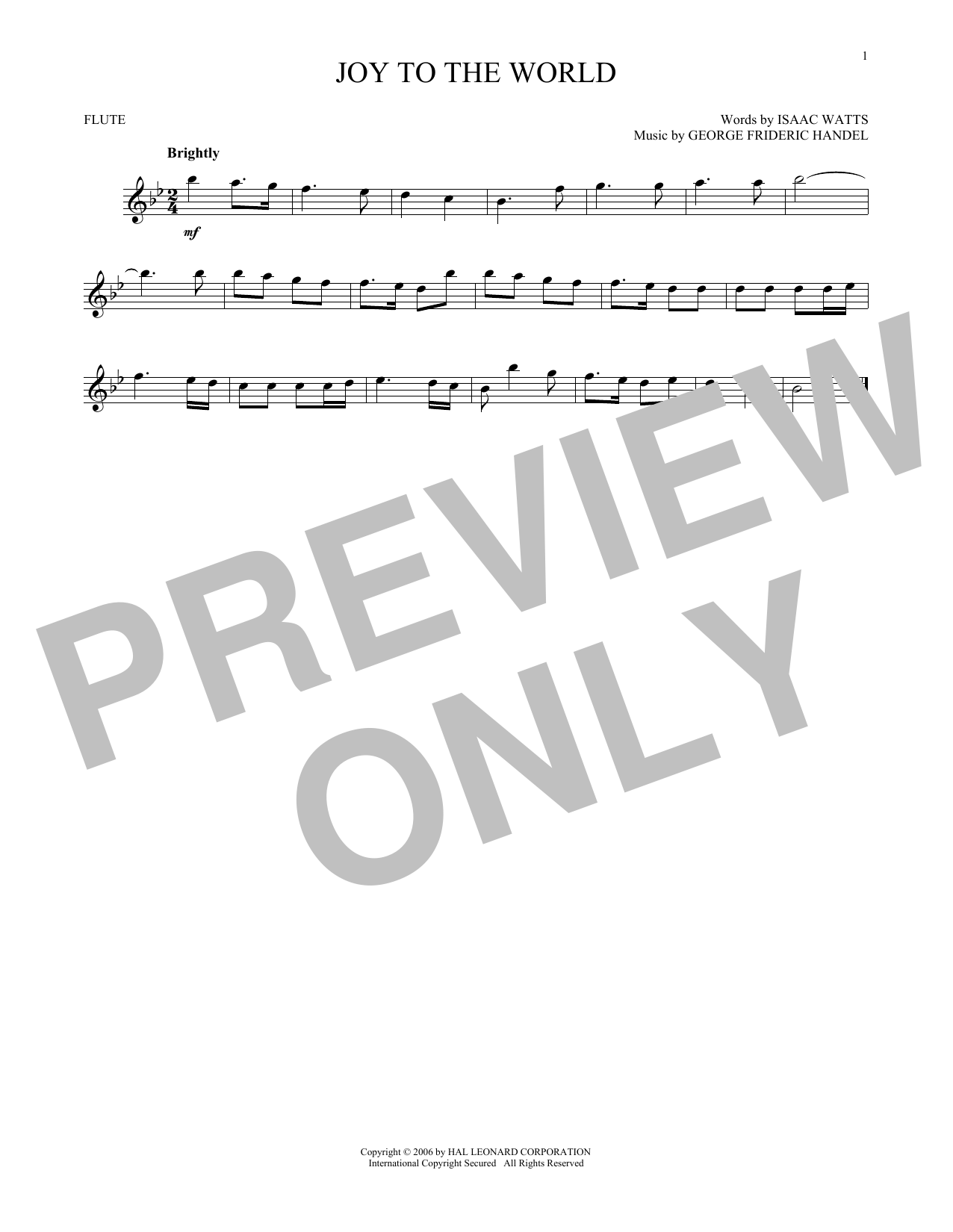 Product gallery: Page 1 of 1 Joy To The World, George Frideric Handel