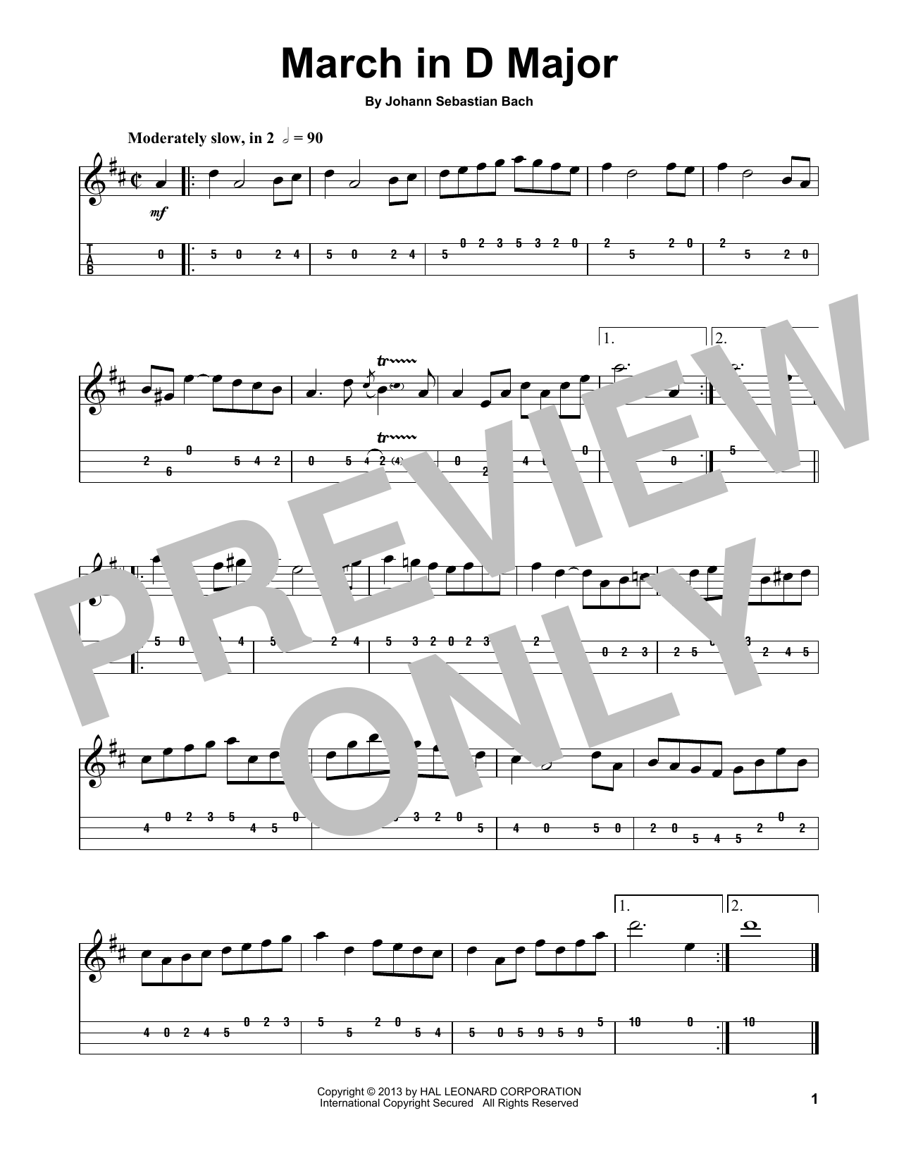 Produktgalerie: Seite 1 von 1 March In D Major, Johann Sebastian Bach