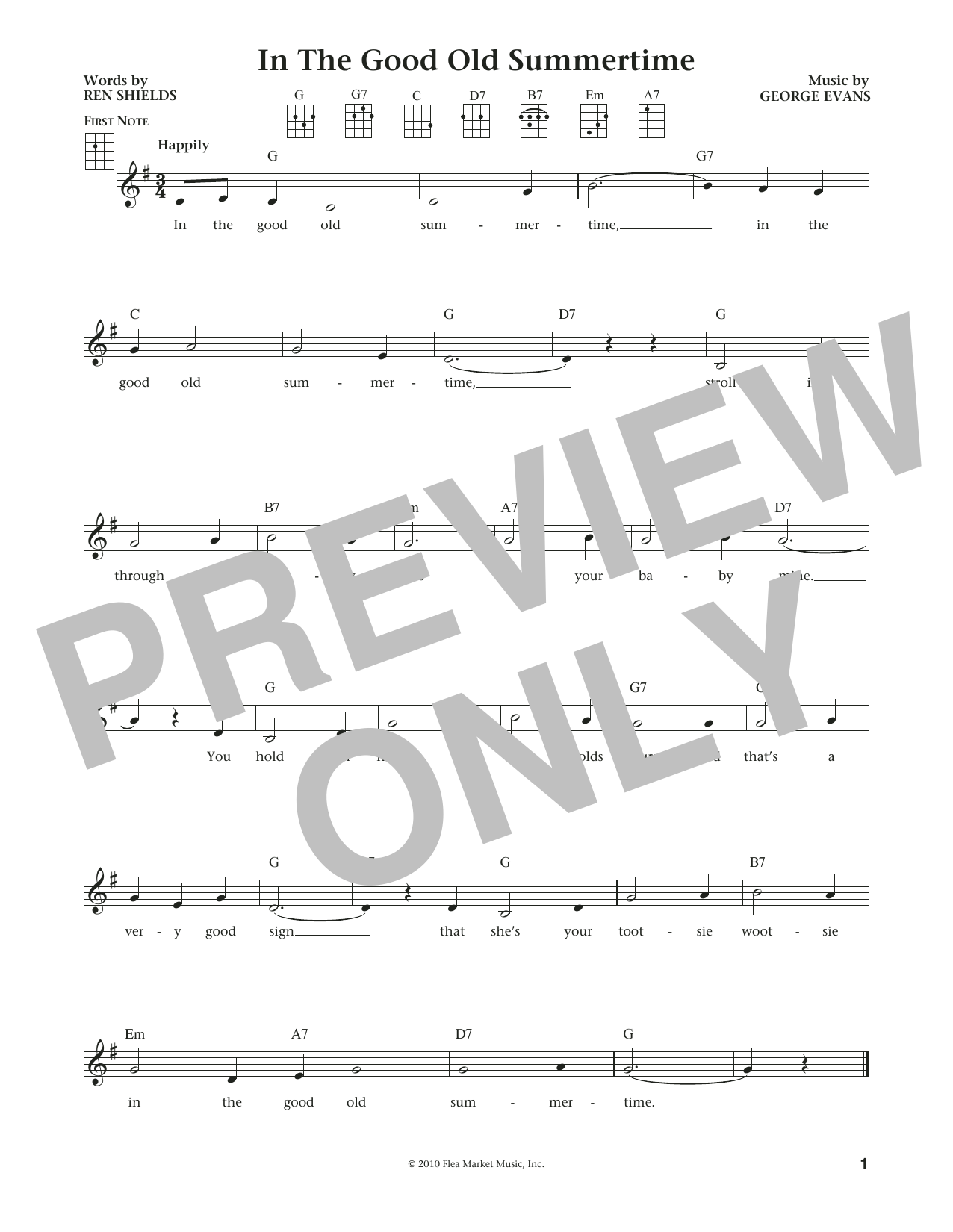 Product gallery: Page 1 of 1 In The Good Old Summertime (from The Daily Ukulele) (arr. Liz and Jim Beloff), Ren Shields