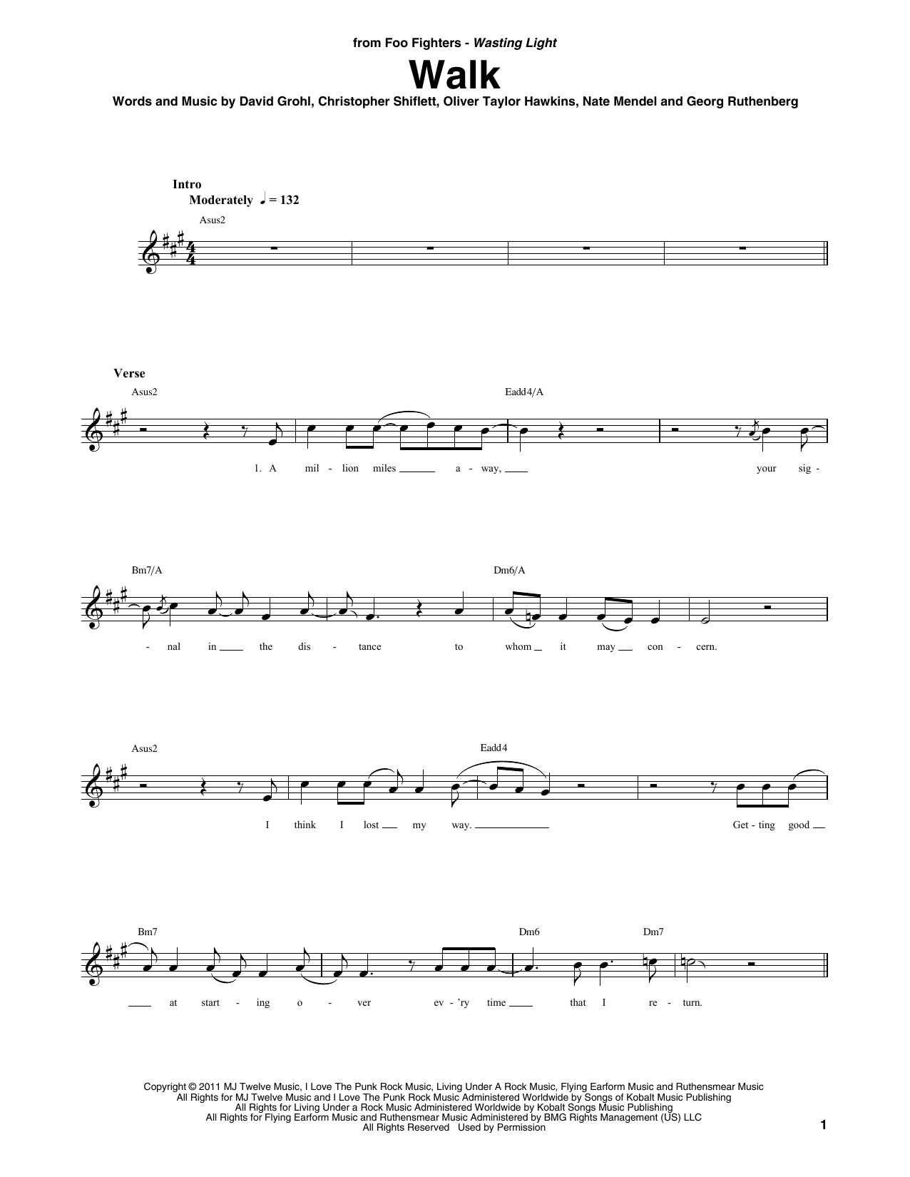 Produktgalerie: Seite 1 von 1 Walk, Foo Fighters, E-Bass