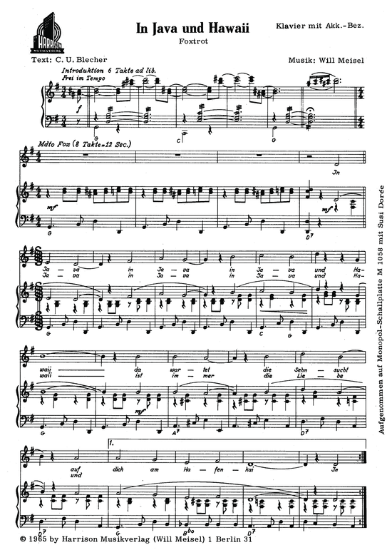 Produktbild zu: In Java und HawaiiSusi Doree