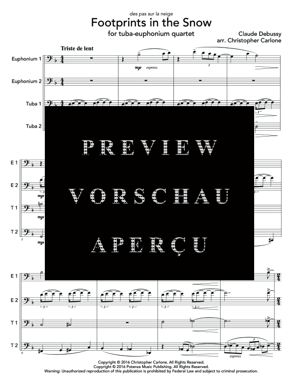 Product gallery: Page 5 of 11 Footprints in the Snow, , (Tuba Quartett EETT)