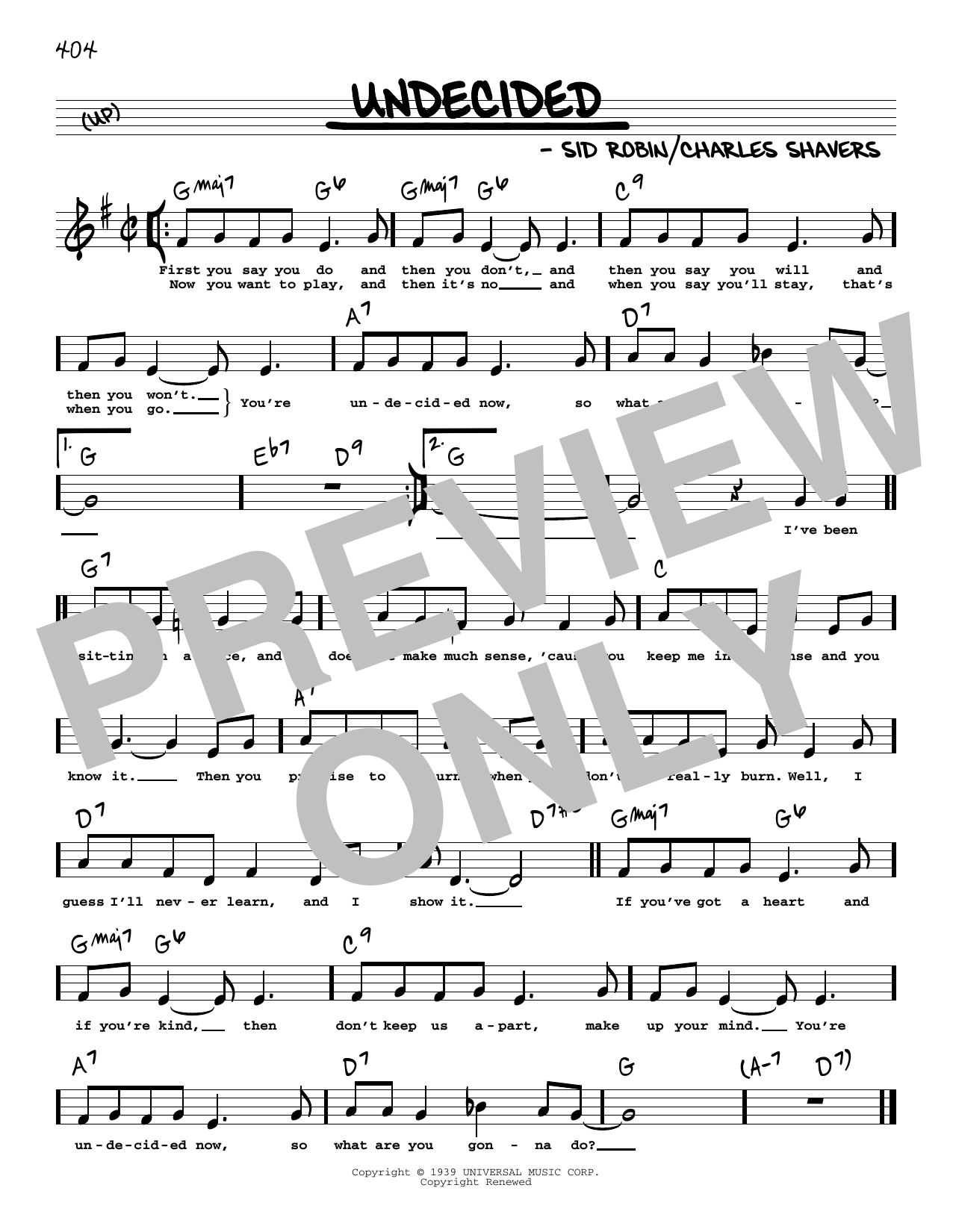 Produktbild zu: Undecided (Low Voice)