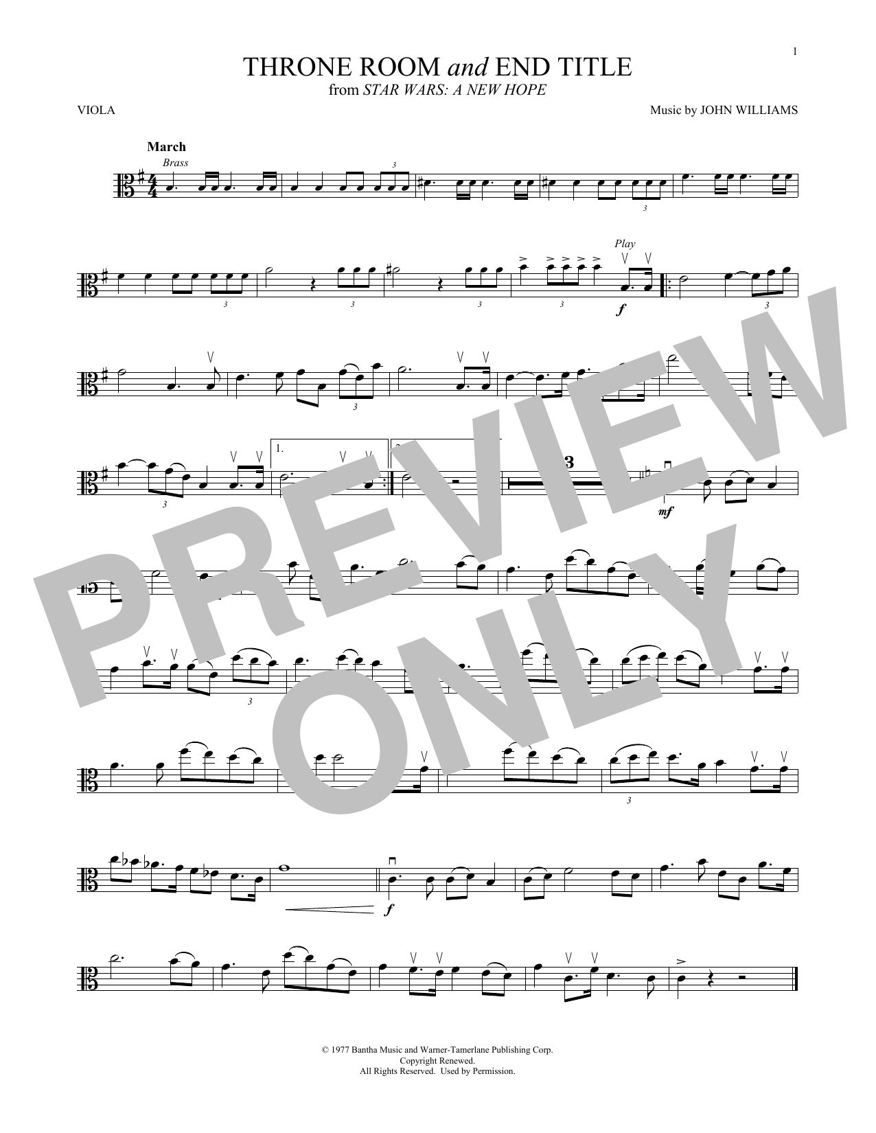 Product gallery: Page 1 of 1 Throne Room and End Title (from Star Wars: A New Hope), John Williams