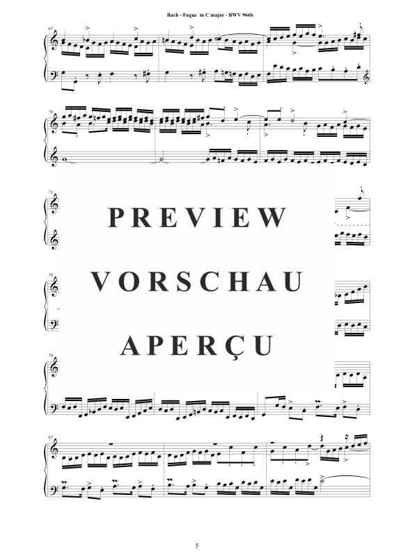 Produktgalerie: Seite 6 von 7 Fuge in C-Dur BWV 966b, , Klavier Solo