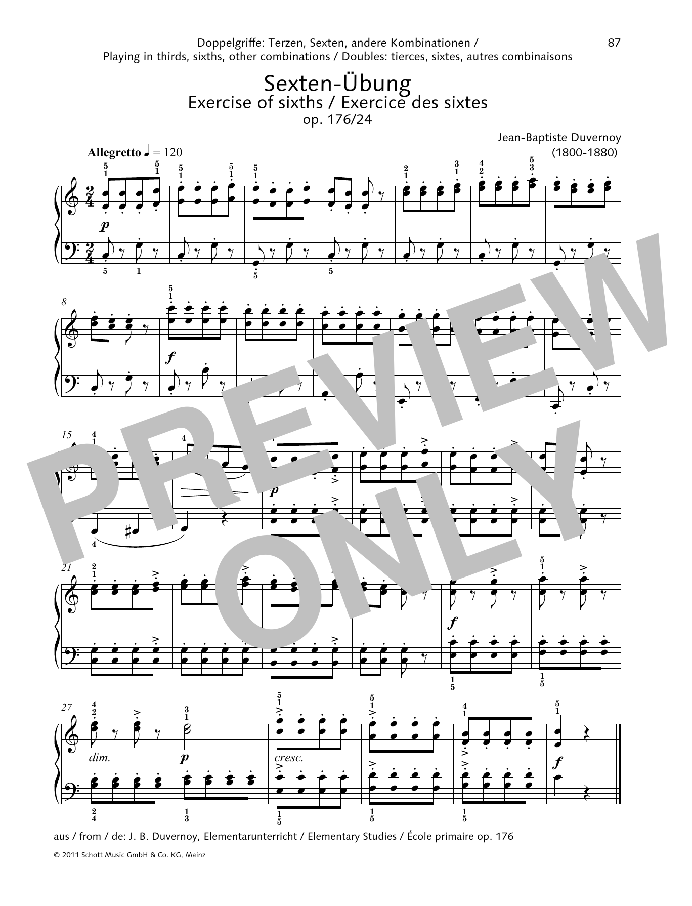 Product gallery: Page 1 of 1 Exercise of sixths, Jean-Baptiste Duvernoy