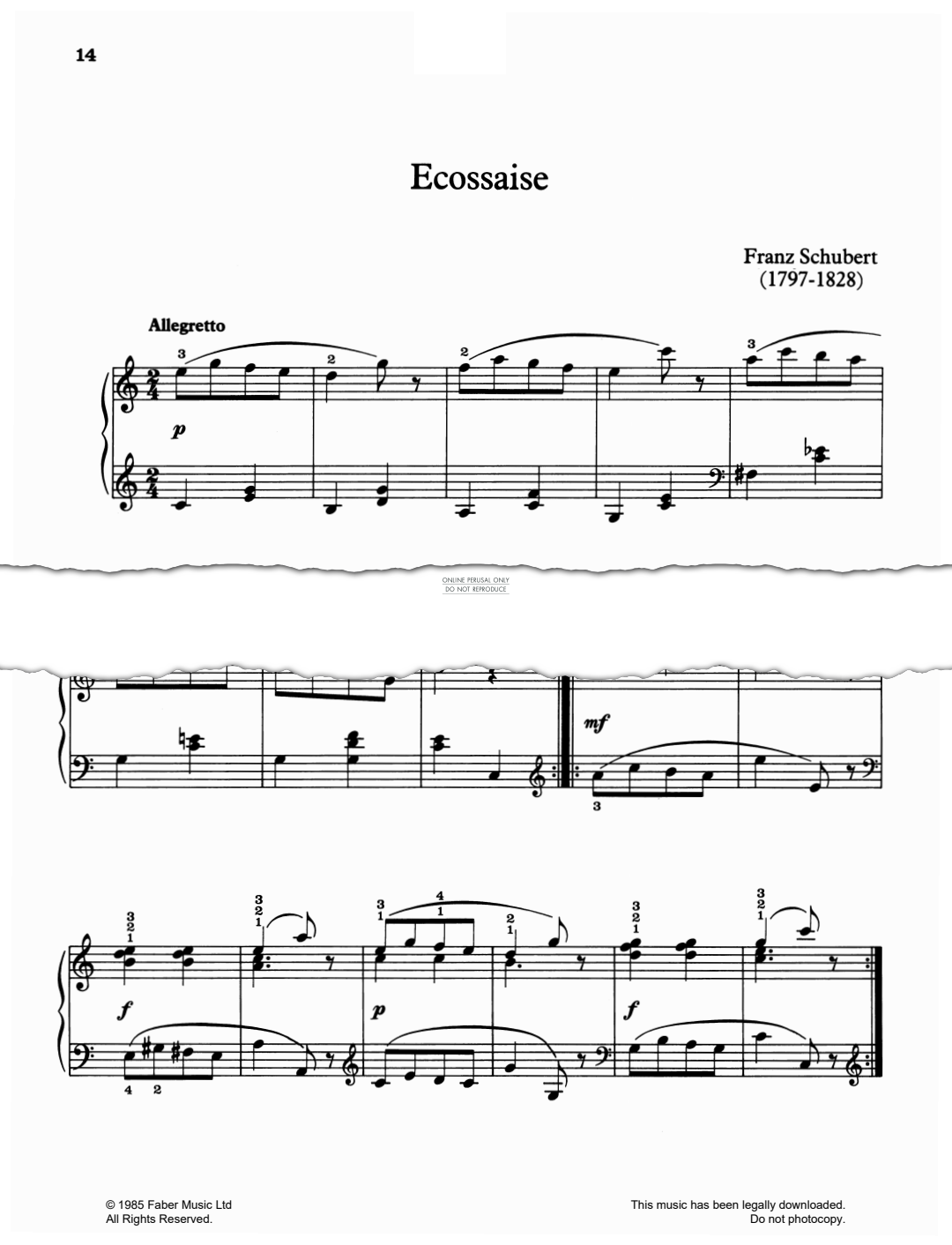 Produktgalerie: Seite 1 von 1 Ecossaise, Franz Schubert, Klavier