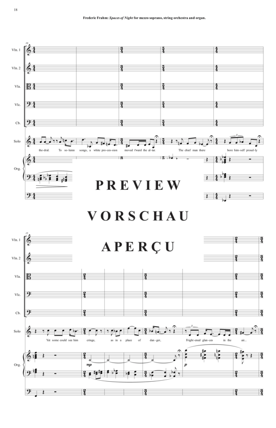 Product gallery: Page 19 of 21 Spaces of Night , , (mezzo soprano, organ + string orchestra)