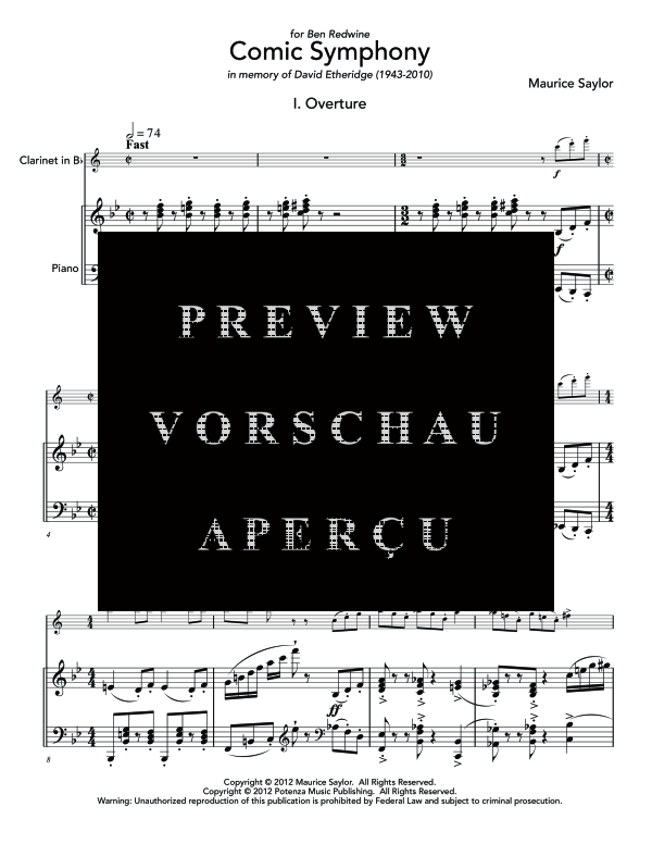 Product gallery: Page 5 of 11 Comic Symphony, , (clarinet in Bb and piano)