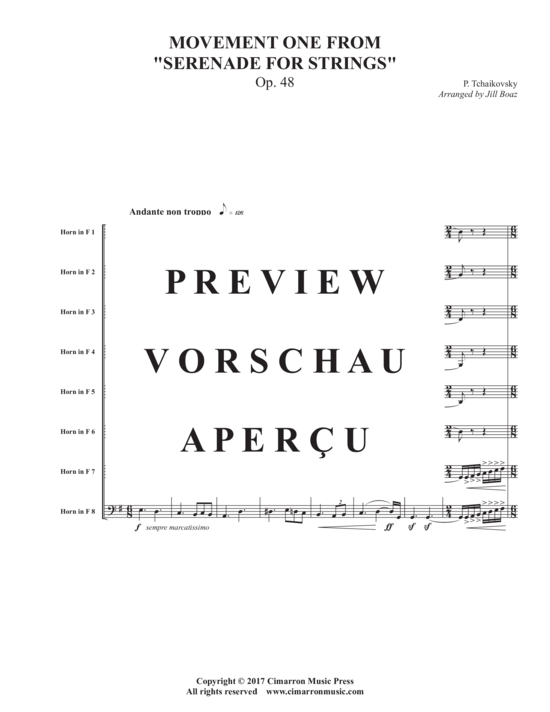 Product gallery: Page 3 of 21 Movement one from Serenade for Strings , , (Horn ensemble 1-8 horns)