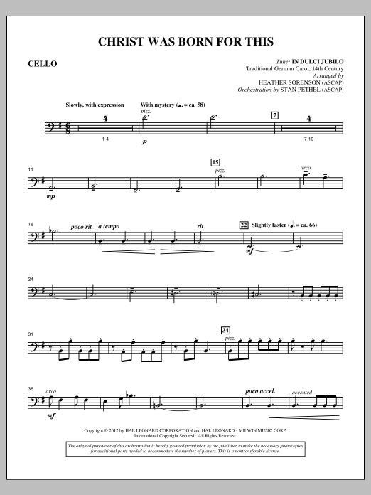 Produktbild zu: Christ Was Born For This - Cello