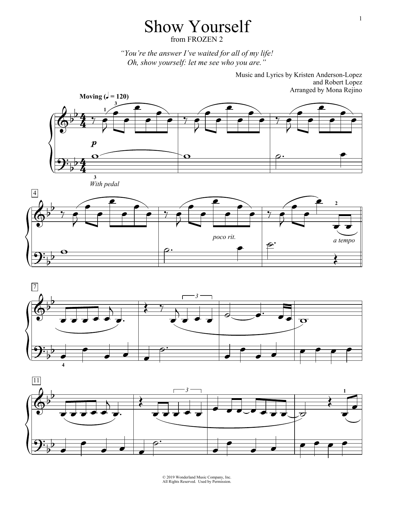 Produktbild zu: Show Yourself (from Disney's Frozen 2) (arr. Mona Rejino)