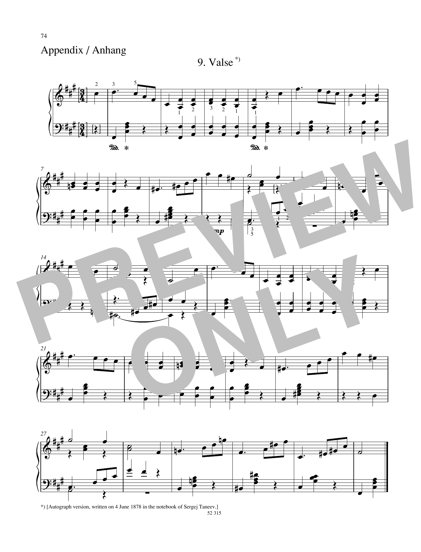 Product gallery: Page 1 of 1 Valse, Pyotr Il'yich Tchaikovsky