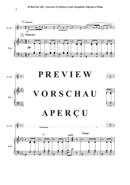 Product gallery: Page 5 of 17 Souvenirs d´Angleterre , , (soprano saxophone + piano)