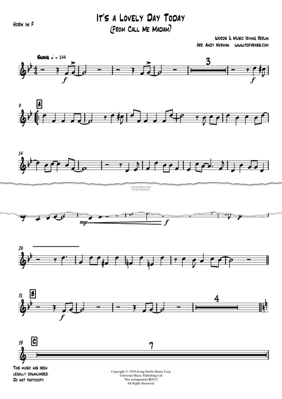Product gallery: Page 1 of 1 It's A Lovely Day Today (from "Call Me Madam"), Irving Berlin