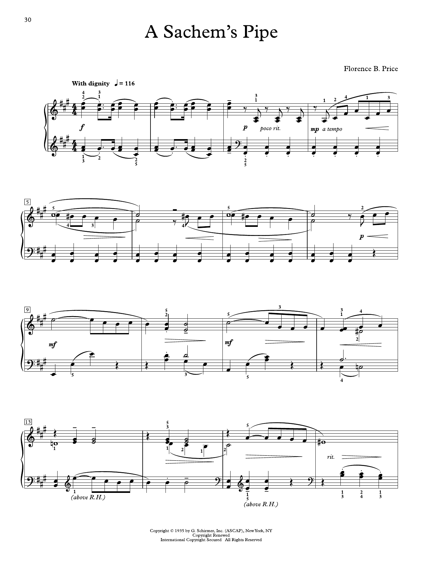 Produktgalerie: Seite 1 von 1 A Sachem's Pipe, Florence Price, Klavier