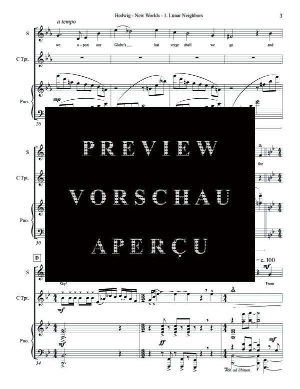 Produktgalerie: Seite 7 von 11 New Worlds, , (Trio Mezzo Sopran, Trompete in C/Flügelhorn und Klavier)