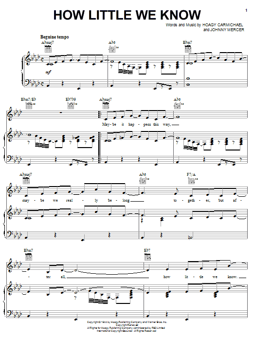 Product gallery: Page 1 of 1 How Little We Know, Hoagy Carmichael