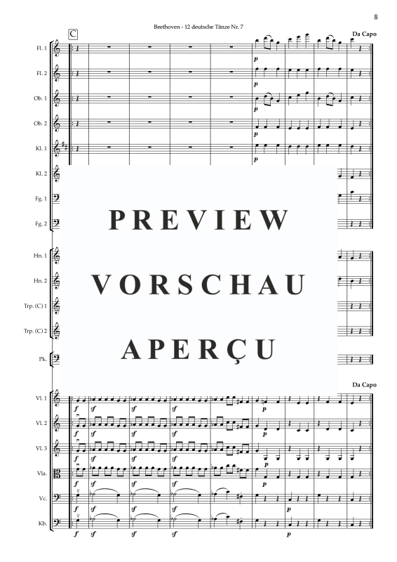 Produktgalerie: Seite 10 von 11 Deutscher Tanz Nr. 7, , Jugendkammerorchester