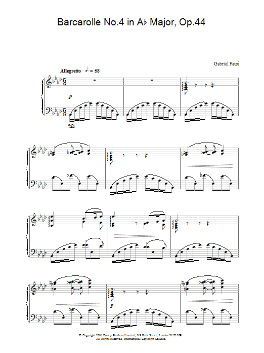 Produktbild zu: Barcarolle No.4 in Ab Major, Op.44