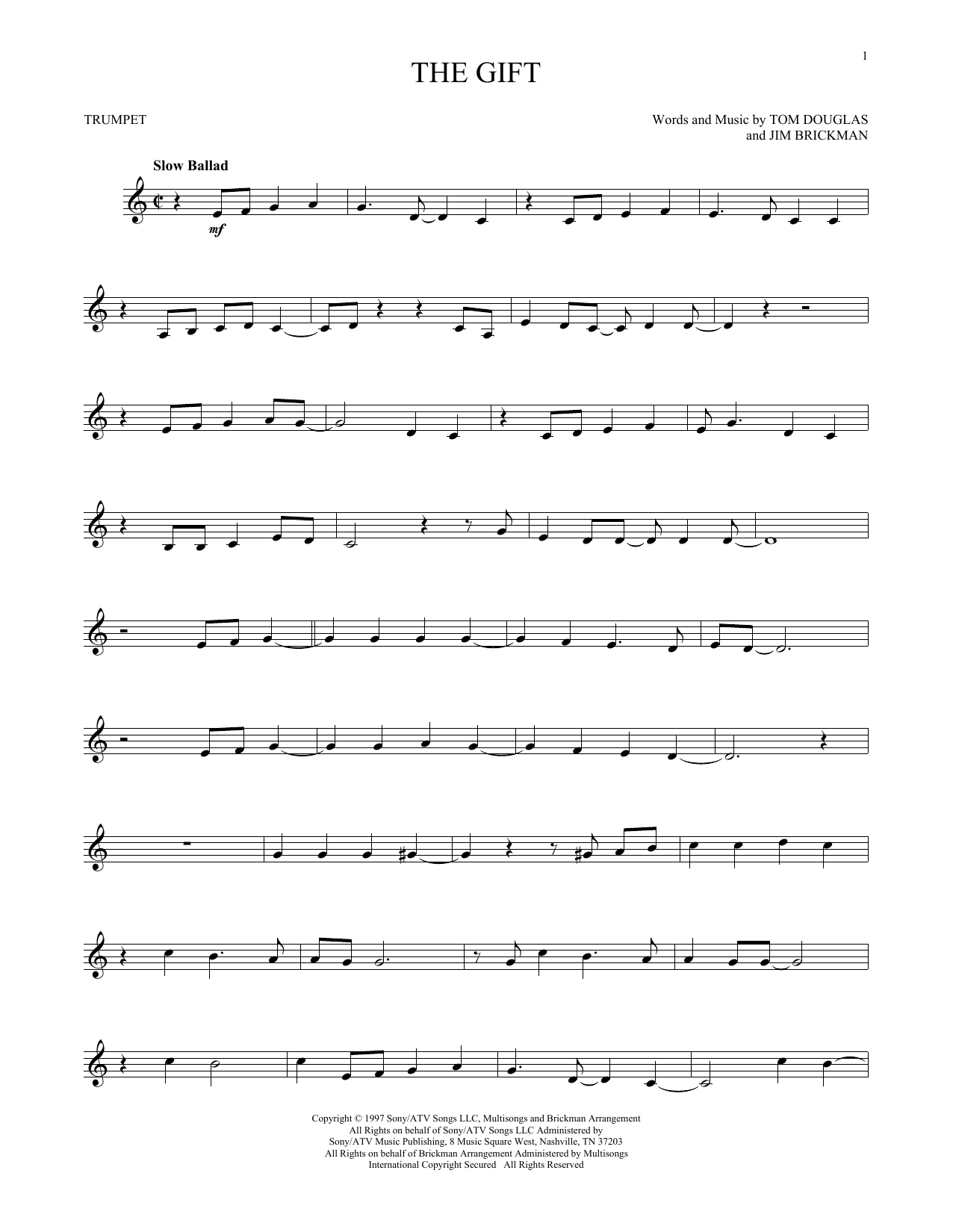 Produktgalerie: Seite 1 von 1 The Gift, Jim Brickman, Trompete