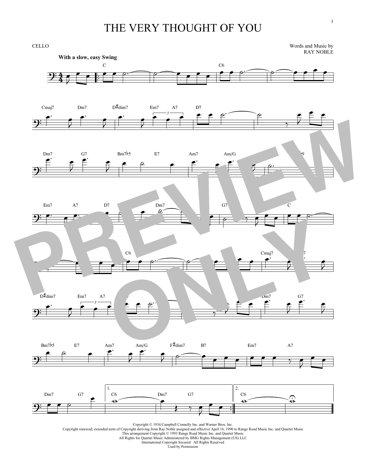 Produktgalerie: Seite 1 von 1 The Very Thought Of You, Ray Noble, Violoncello